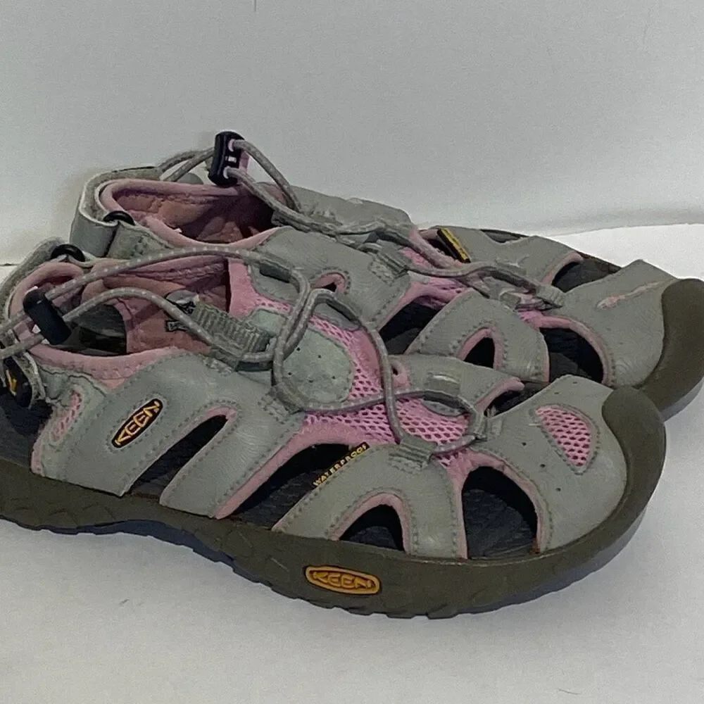Keen Kids' Pink Gray Newport H2 Mesh Drawcord Outdoor Flat Sandals Size 4